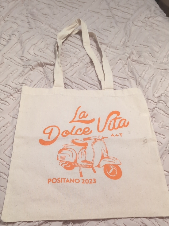 Handbags - La Dolce Vita Positano 2023 Orange Canvas Tote Bag
